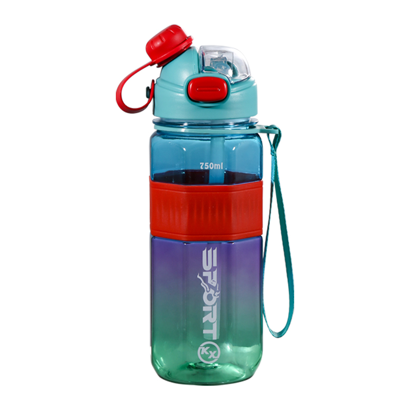 8076 Double Drinking Mouth Rotating Cover Octagonal Cup Water Bottle