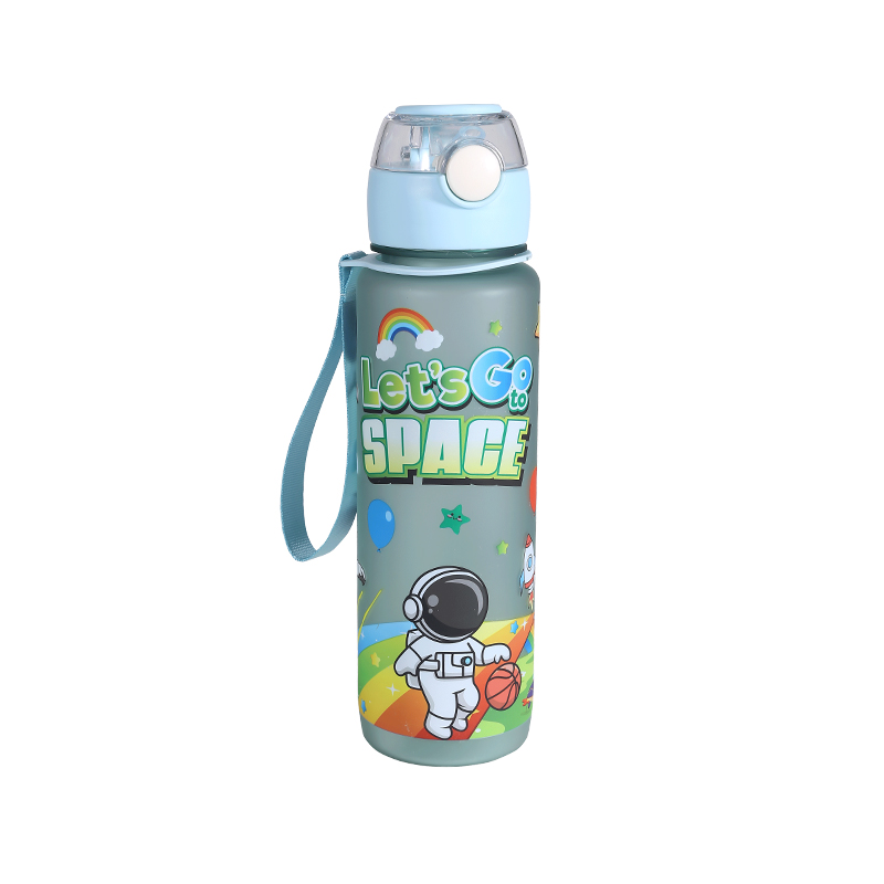 Plastic Cartoon Astronaut Pattern Children's Sports Water Bottle Cup