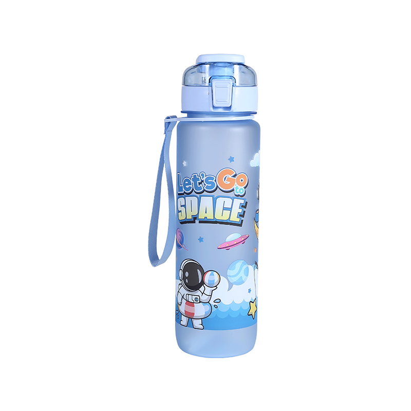 Plastic Cartoon Astronaut Pattern Children's Sports Water Bottle Cup