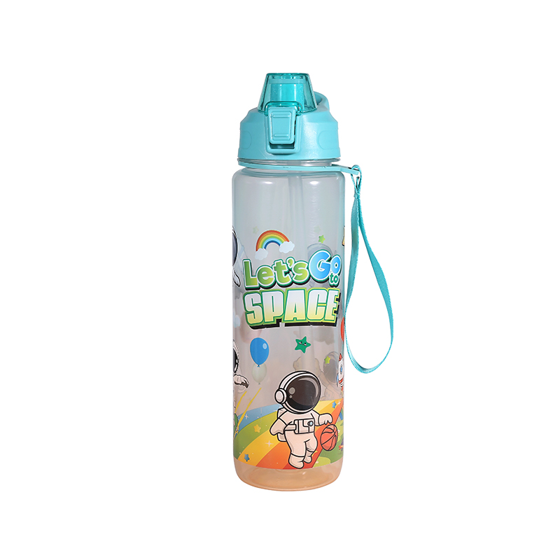 Plastic Cartoon Astronaut Pattern Children's Sports Water Bottle Cup