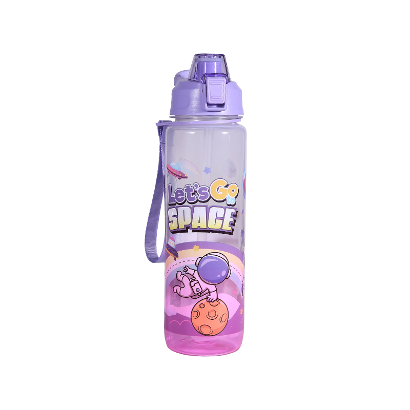 Plastic Cartoon Astronaut Pattern Children's Sports Water Bottle Cup