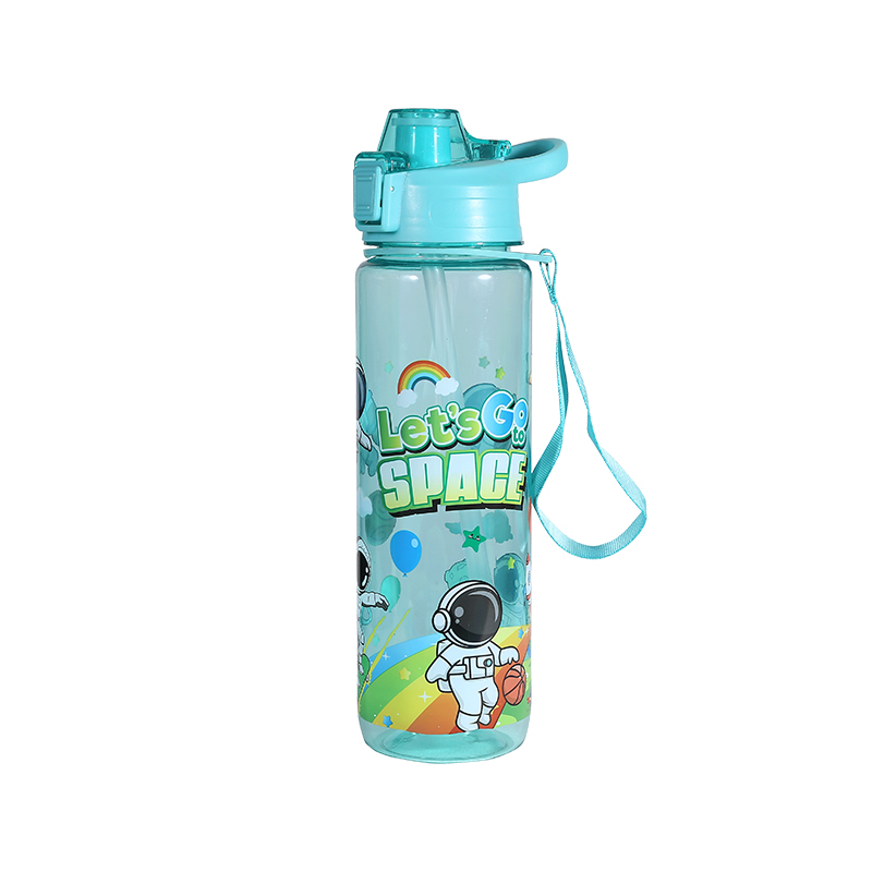 Plastic Cartoon Astronaut Pattern Children's Sports Water Bottle Cup