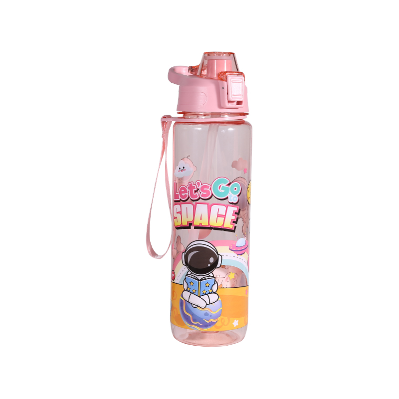 Plastic Cartoon Astronaut Pattern Children's Sports Water Bottle Cup