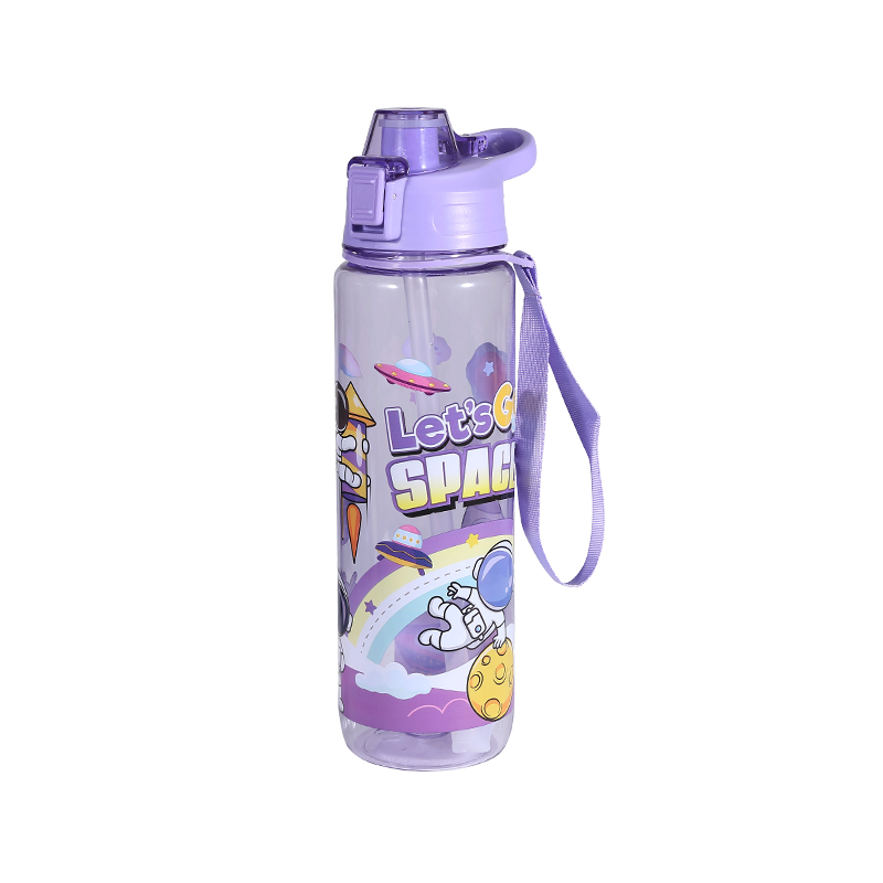 Plastic Cartoon Astronaut Pattern Children's Sports Water Bottle Cup