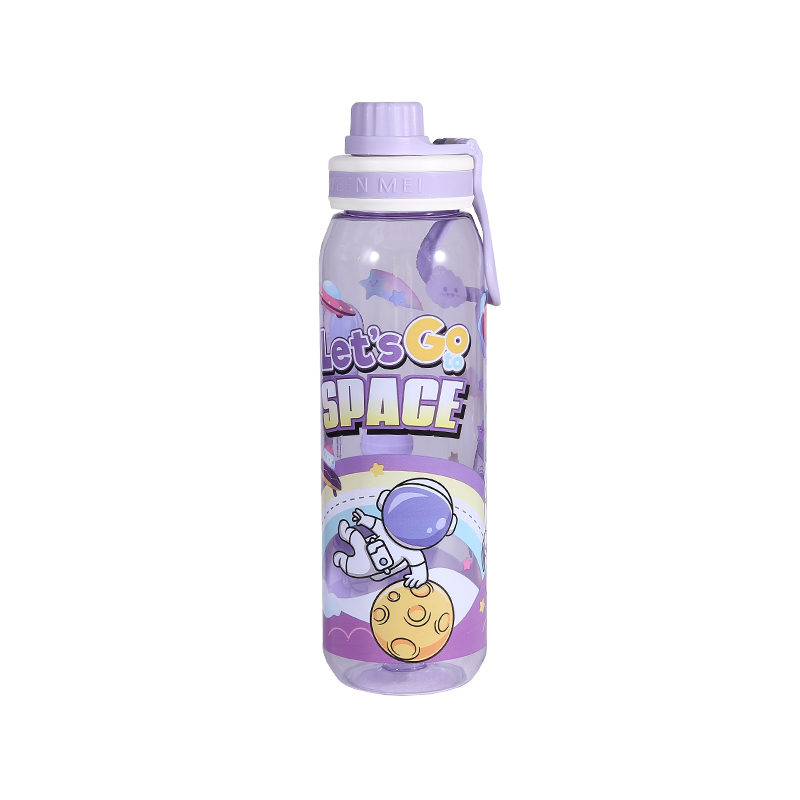 Plastic Cartoon Astronaut Pattern Children's Sports Water Bottle Cup