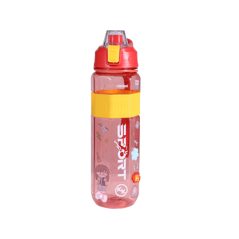 1000ml Transparent Plastic Octagonal Sports Water Bottle