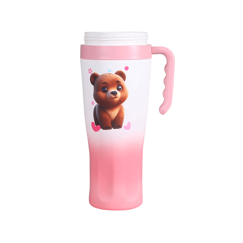 Large Capacity Cute Pattern Plastic Sports Water Bottle