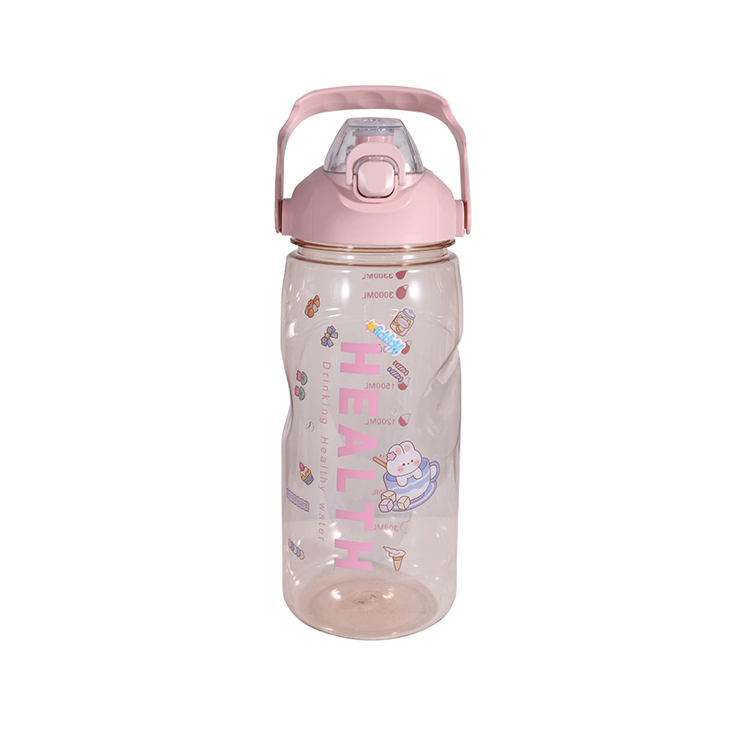 Plastic Transparent Simple Letter Sports Water Bottle Cup Combination