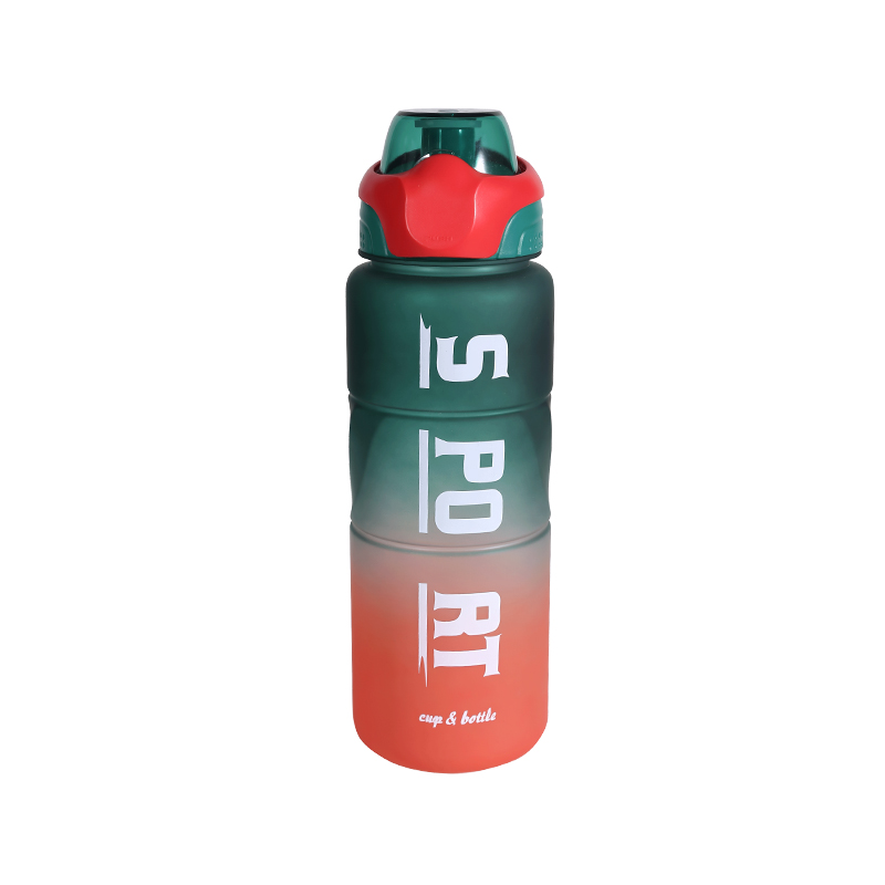 Red And Green Frosted Sports Water Bottle