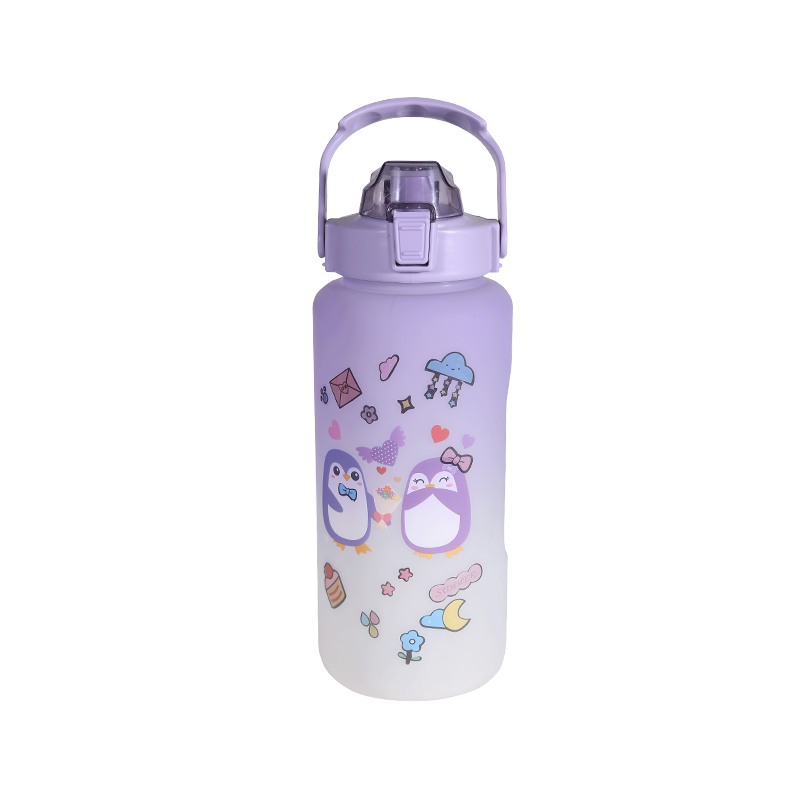 Frosted Cartoon Penguin Pattern Children'S Water Bottle Set