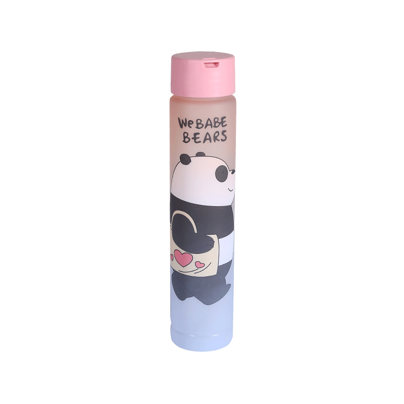 Frosted Cartoon Bear Pattern Water Bottle Set