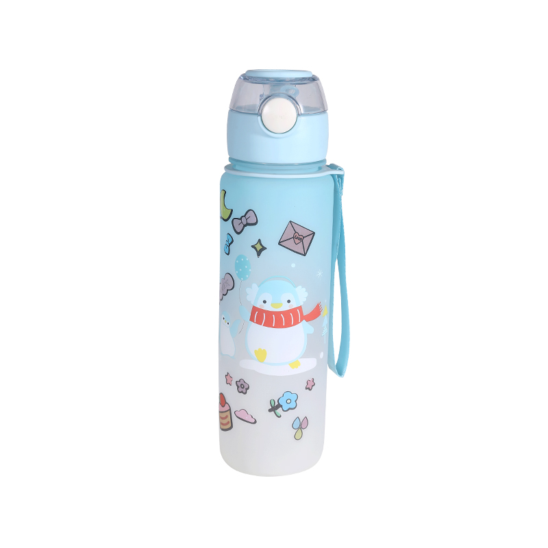 Frosted Cartoon Penguin Pattern Children'S Water Bottle Set