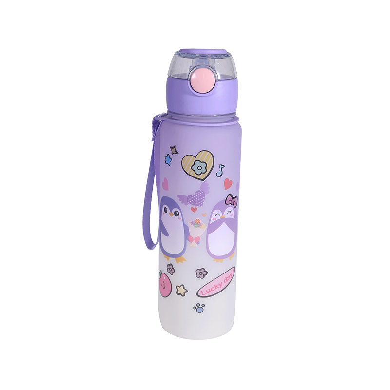 Frosted Cartoon Penguin Pattern Children'S Water Bottle Set