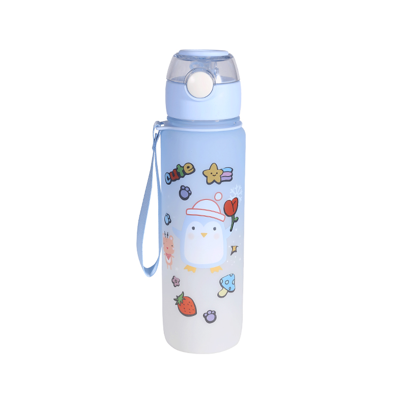 Frosted Cartoon Penguin Pattern Children'S Water Bottle Set