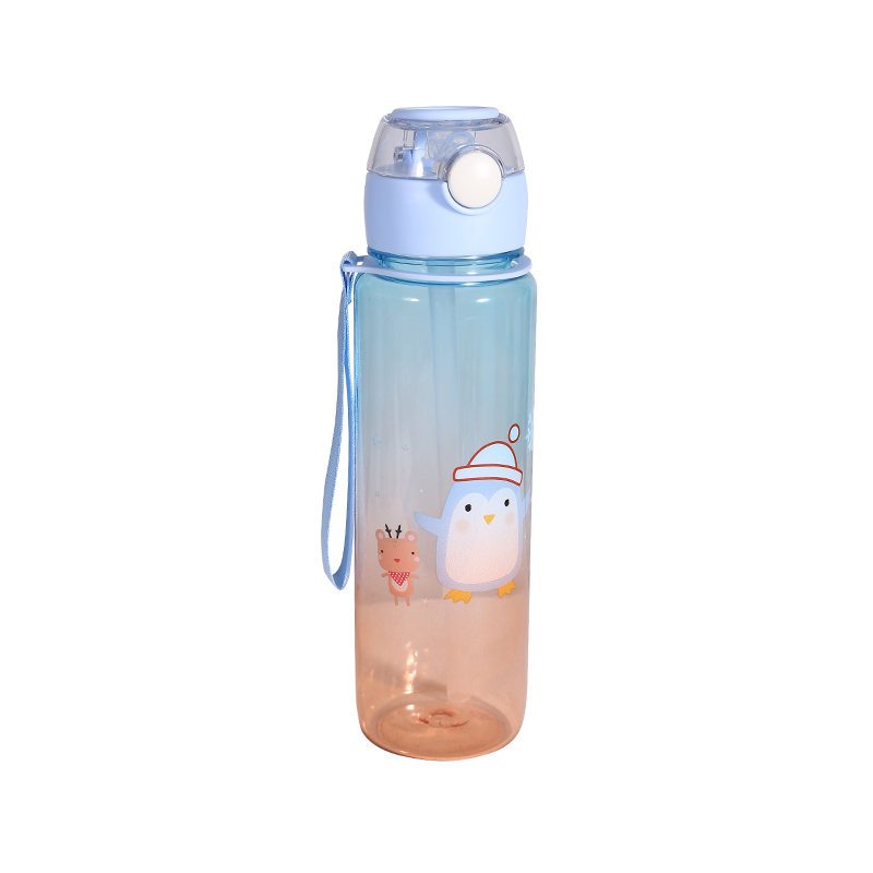 Plastic Cute Cartoon Penguin Pattern Water Bottle Set