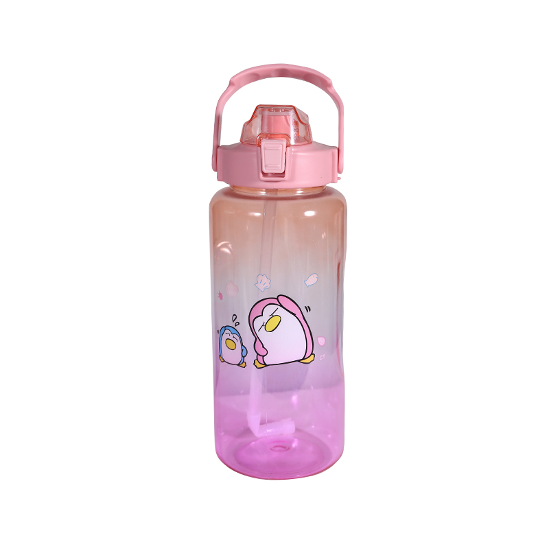 Plastic Cute Cartoon Penguin Pattern Water Bottle Set