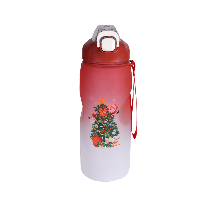 Christmas Series Frosted Gradient Sports Water Bottle Cup