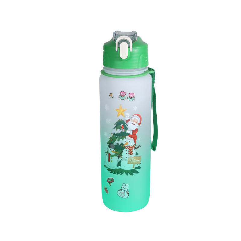 Christmas Series Frosted Gradient Sports Water Bottle Cup