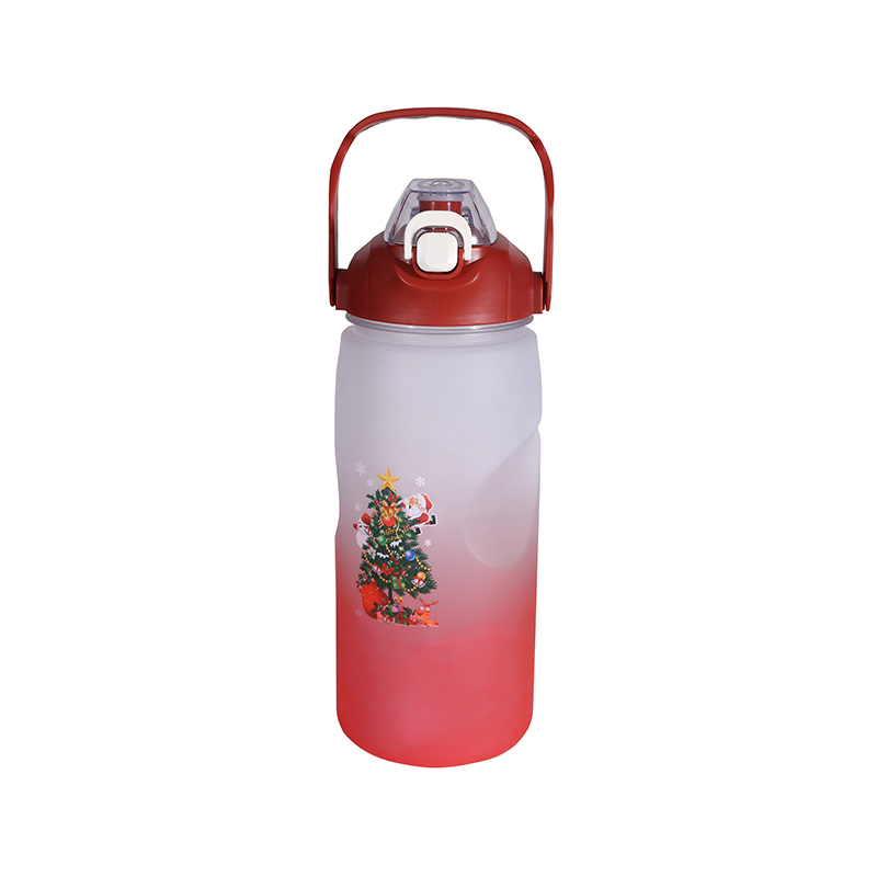 Christmas Series Frosted Gradient Sports Water Bottle Cup