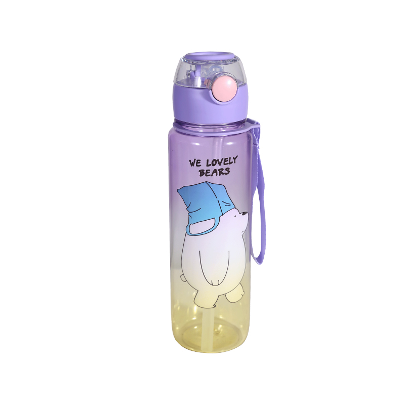 Cute Bear Pattern Water Bottle Set