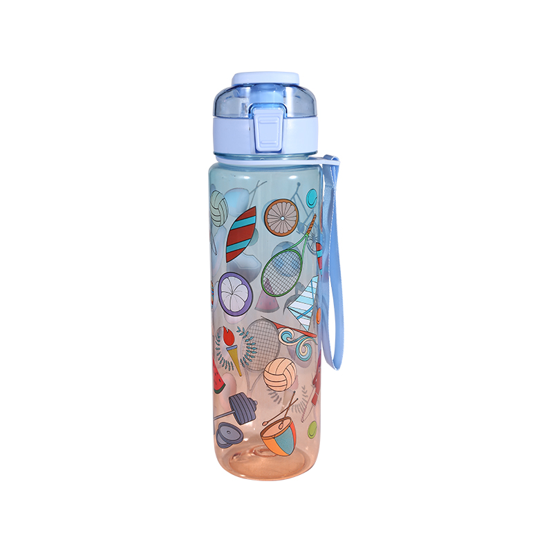 Plastic Multi-Pattern Bounce Cover Kids Water Bottle