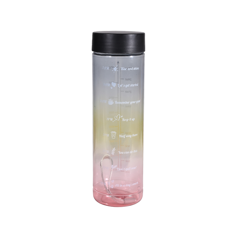 Transparent Three-Color Gradient Sports Water Bottle Set