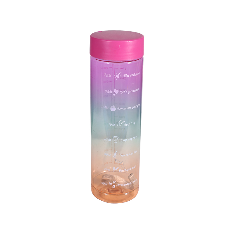 Transparent Three-Color Gradient Sports Water Bottle Set