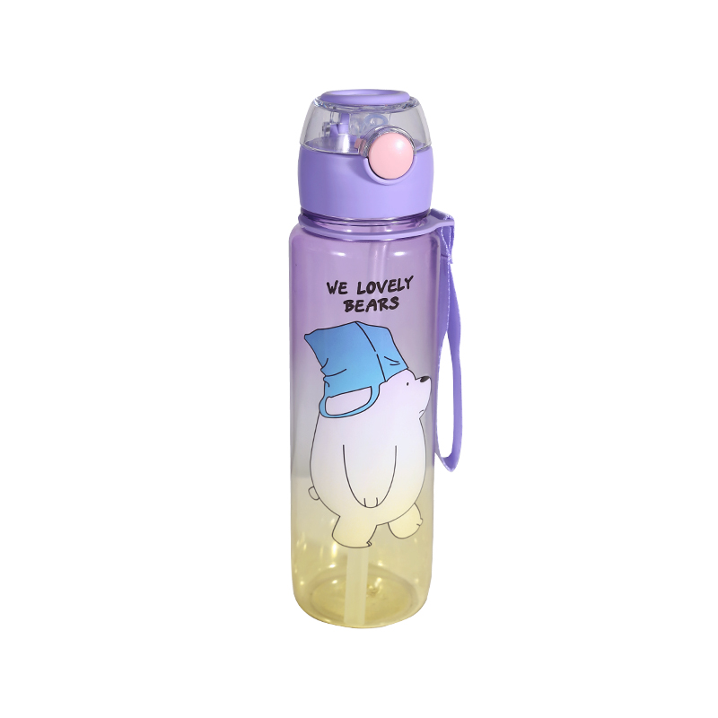 Cute Bear Pattern Water Bottle Set