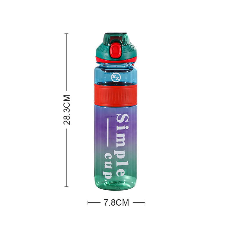 8075 Transparent Gradient Drinking Mouth Sports Water Bottle