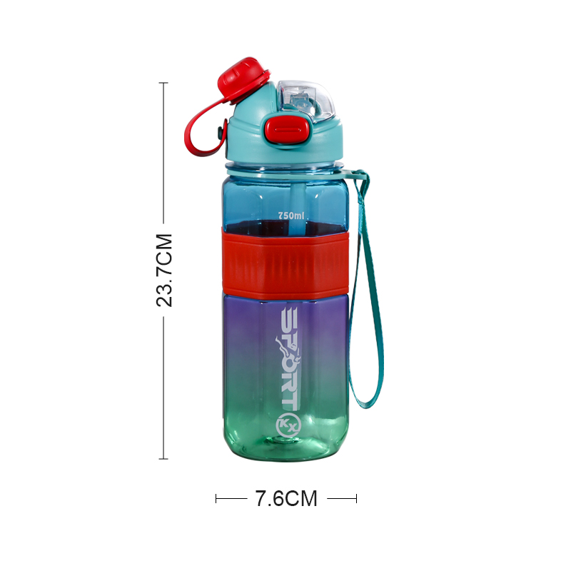 8076 Double Drinking Mouth Rotating Cover Octagonal Cup Water Bottle