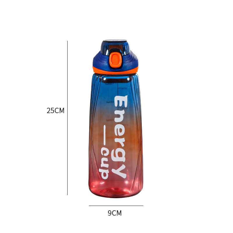 1000ml Colorful Drinking Mouth Sports Water Bottle