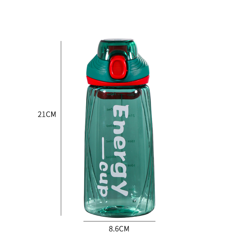 8072 Transparent Simple Letter Sports Water Bottle