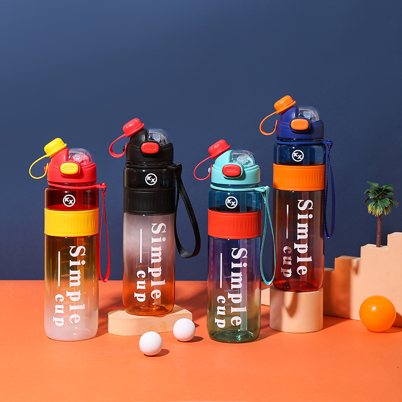 8084 Colorful Dual Drinking Twist Cap Sports Water Bottle