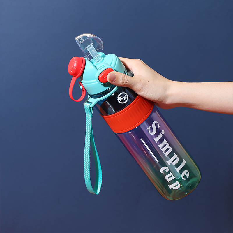 8084 Colorful Dual Drinking Twist Cap Sports Water Bottle