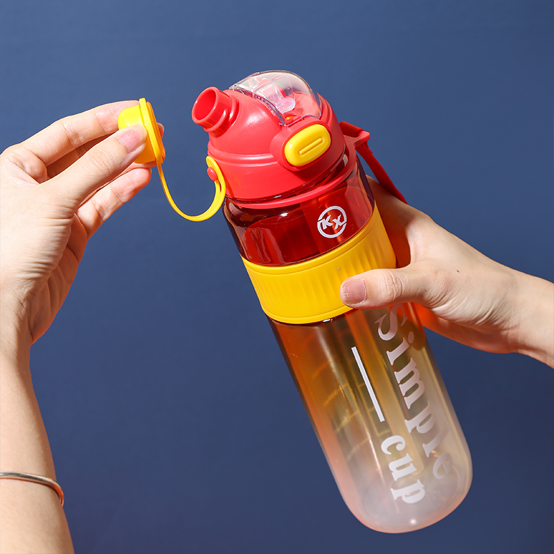 8084 Colorful Dual Drinking Twist Cap Sports Water Bottle