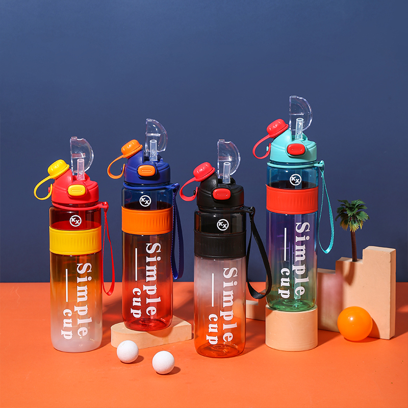 8084 Colorful Dual Drinking Twist Cap Sports Water Bottle