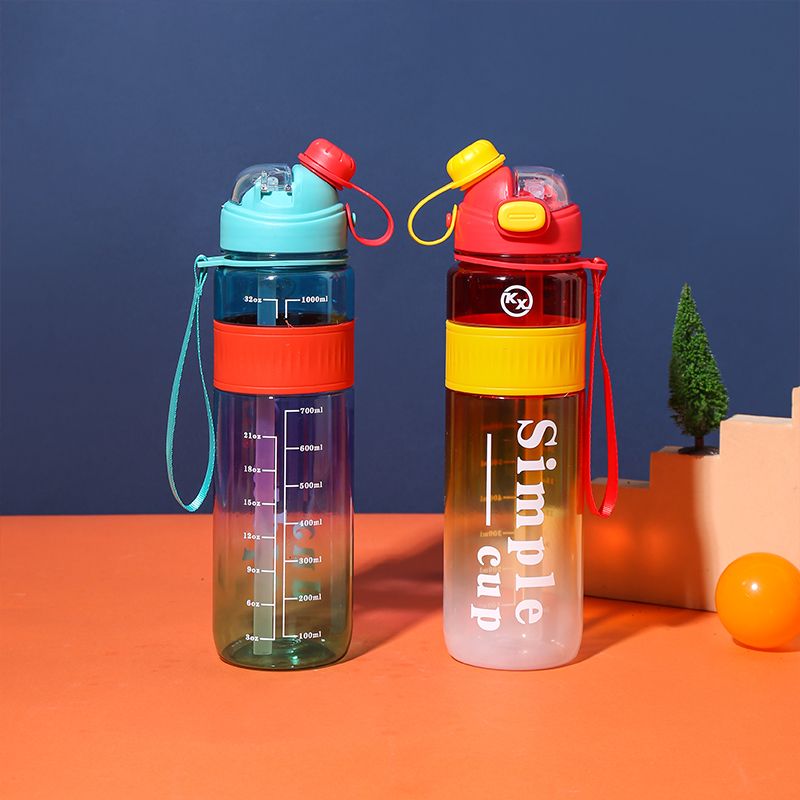 8084 Colorful Dual Drinking Twist Cap Sports Water Bottle