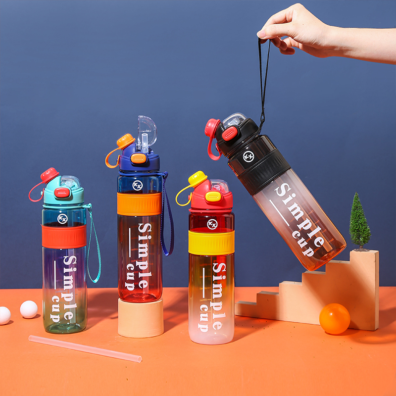 8084 Colorful Dual Drinking Twist Cap Sports Water Bottle