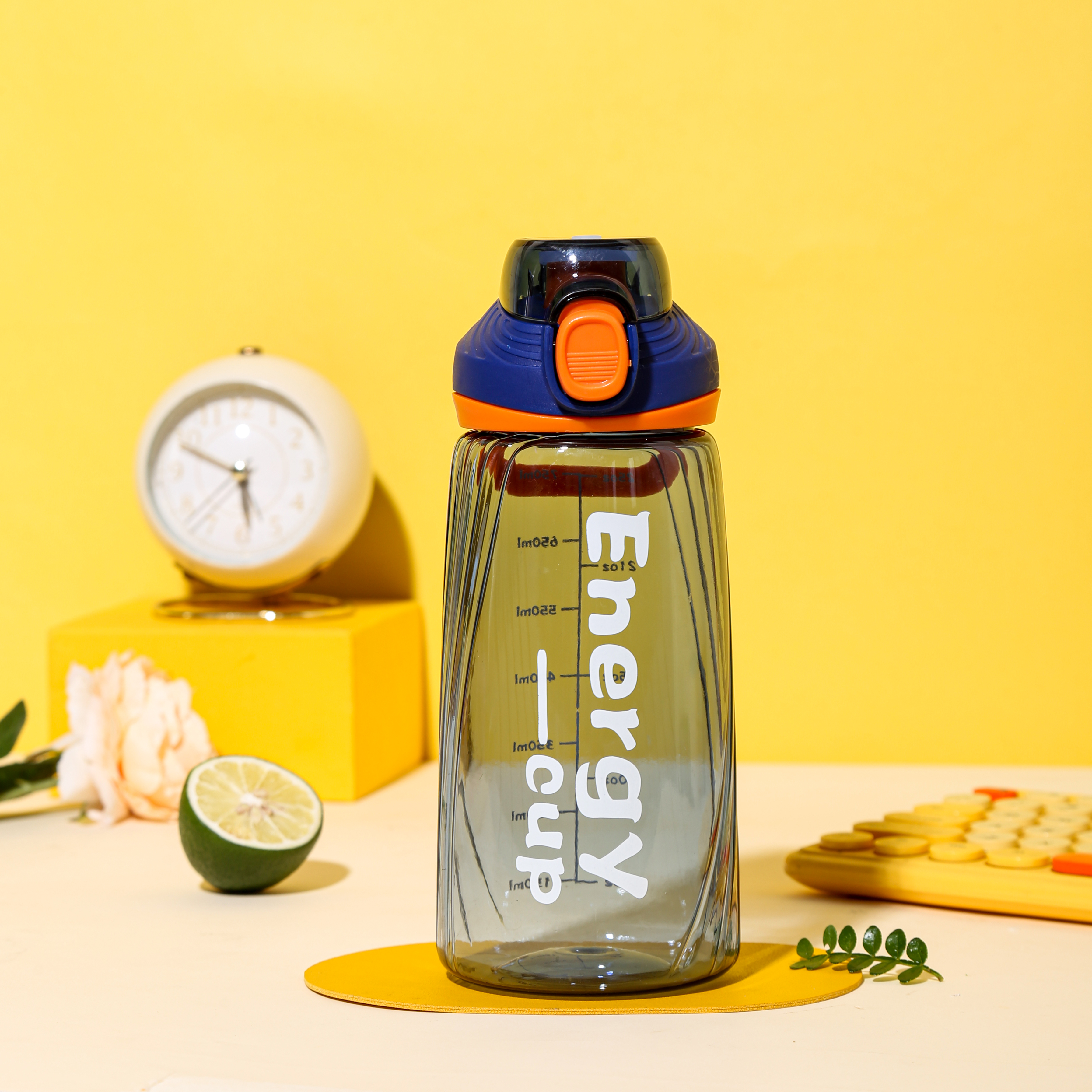 8072 Transparent Simple Letter Sports Water Bottle