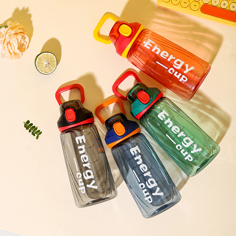 8072 Transparent Simple Letter Sports Water Bottle