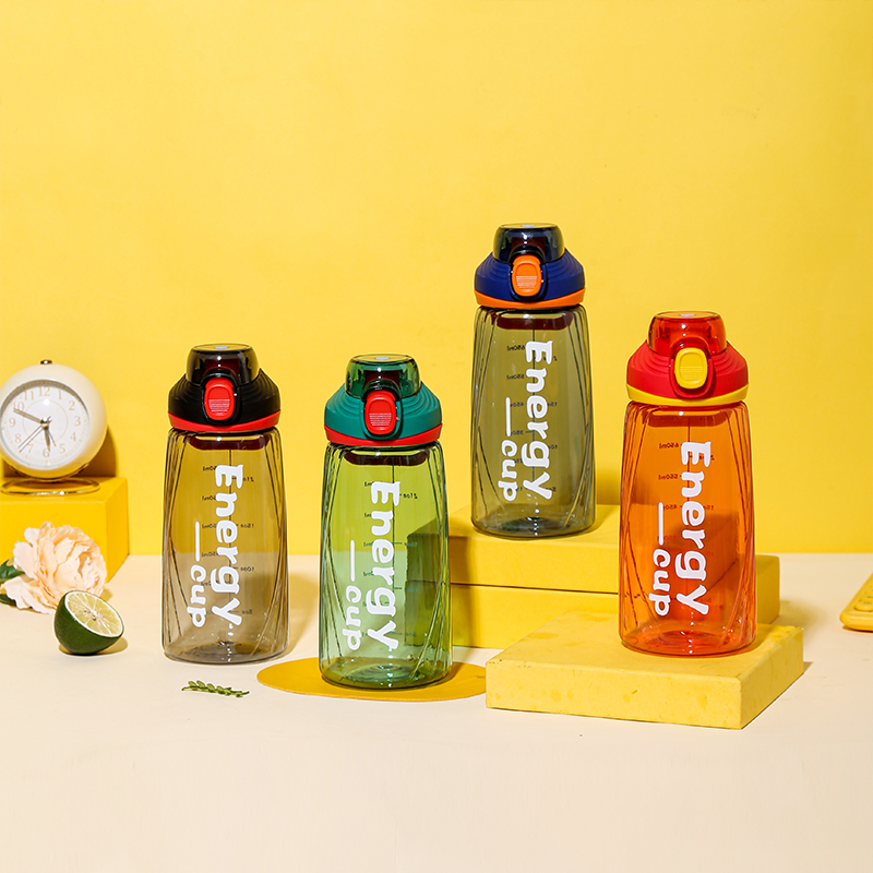 8072 Transparent Simple Letter Sports Water Bottle