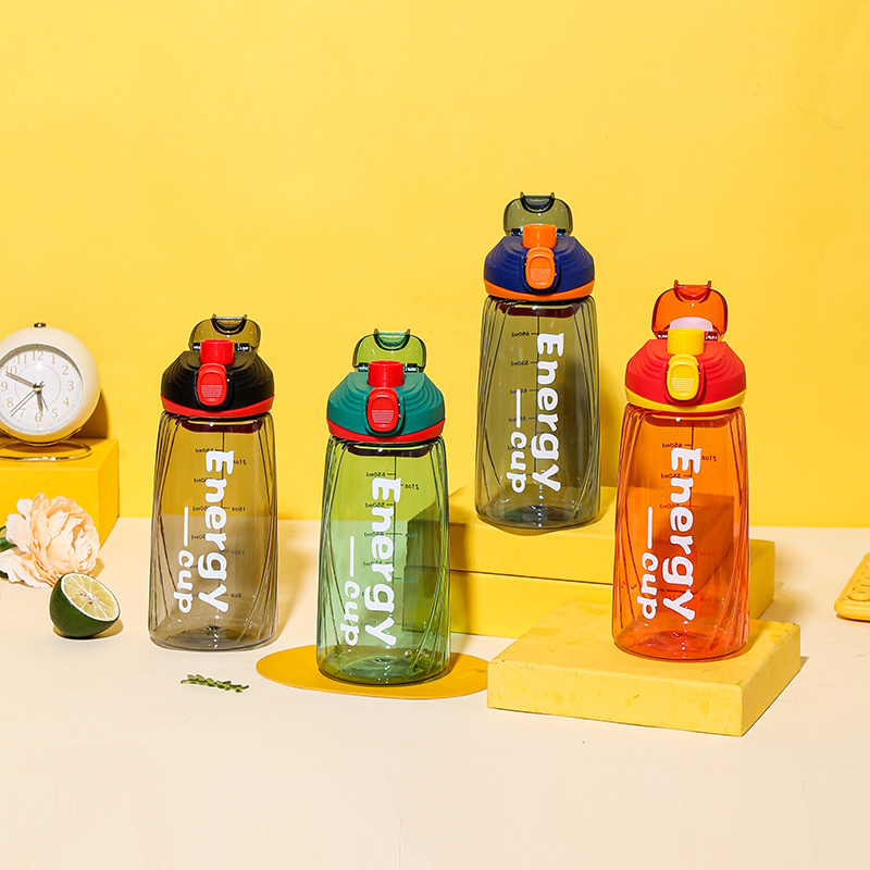 8072 Transparent Simple Letter Sports Water Bottle