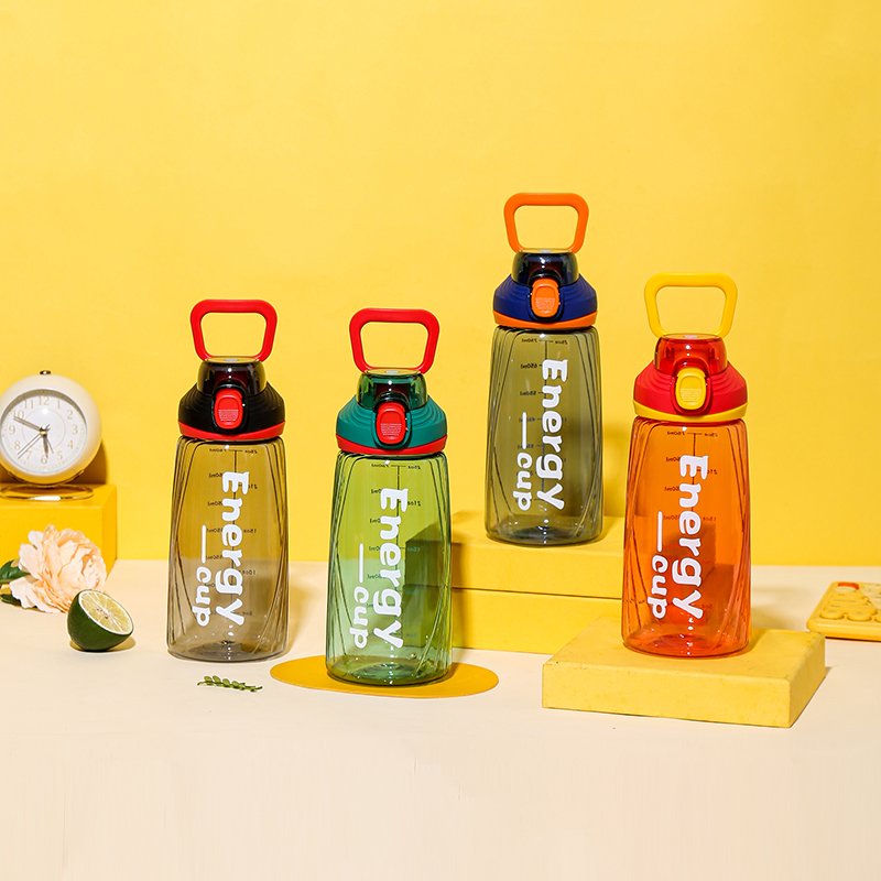 8072 Transparent Simple Letter Sports Water Bottle