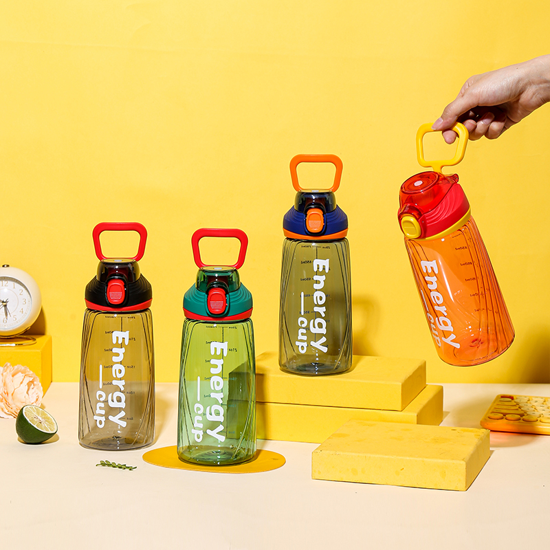 8072 Transparent Simple Letter Sports Water Bottle