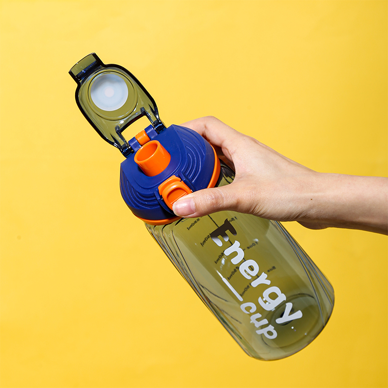 8072 Transparent Simple Letter Sports Water Bottle