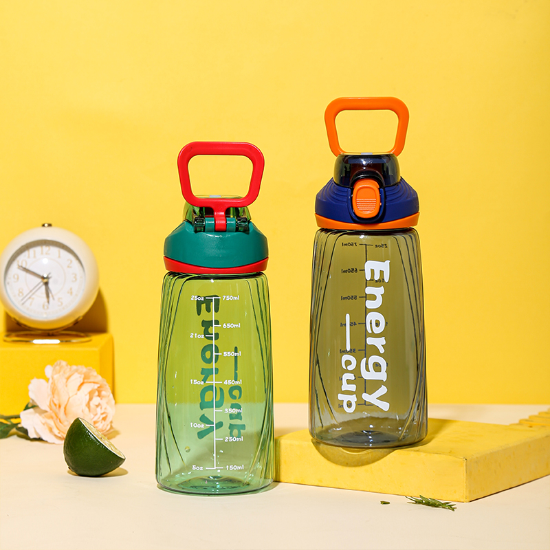 8072 Transparent Simple Letter Sports Water Bottle