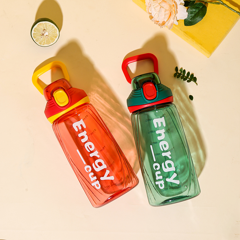 8072 Transparent Simple Letter Sports Water Bottle