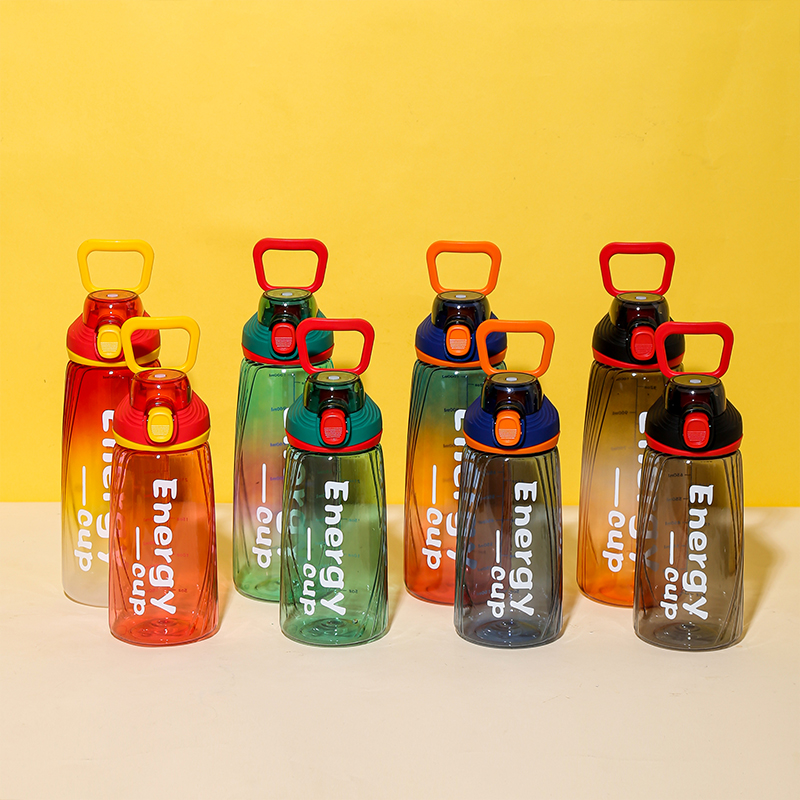 8072 Transparent Simple Letter Sports Water Bottle