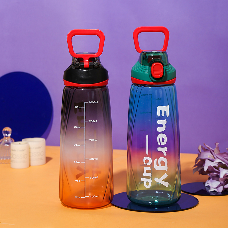 1000ml Colorful Drinking Mouth Sports Water Bottle