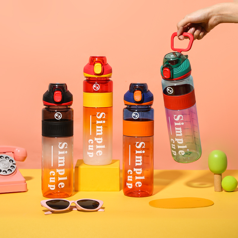 8075 Transparent Gradient Drinking Mouth Sports Water Bottle